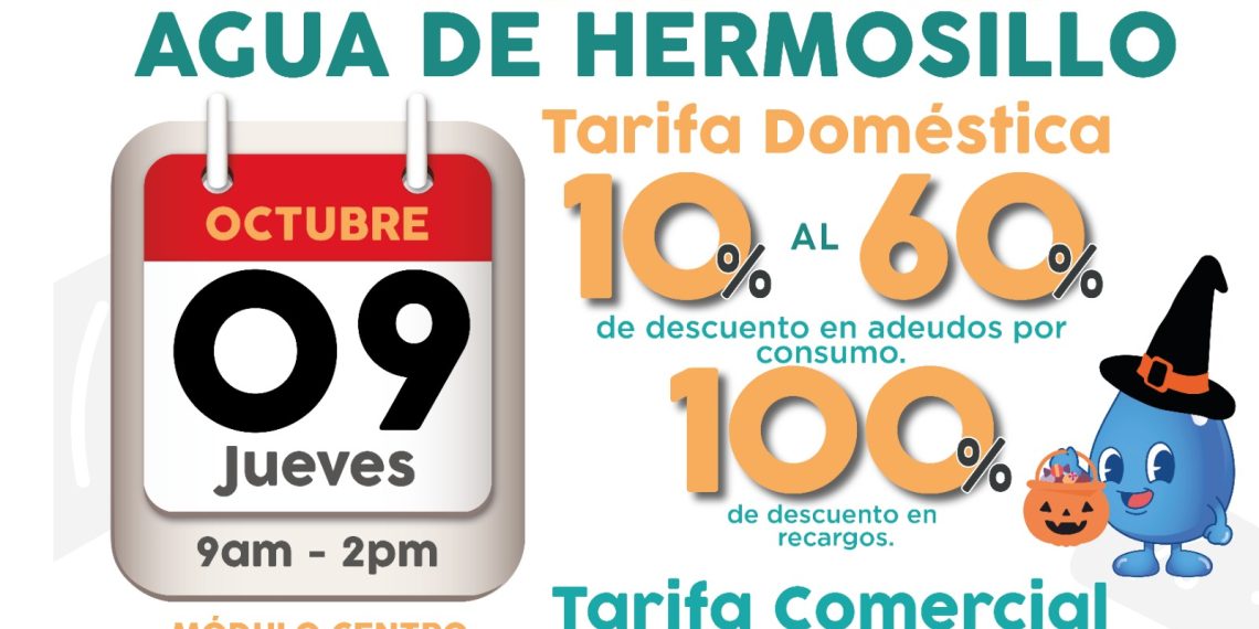 Lleva Agua de Hermosillo Jornada de Descuentos al Centro este jueves
