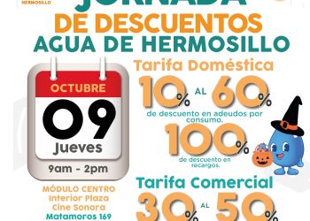 Lleva Agua de Hermosillo Jornada de Descuentos al Centro este jueves