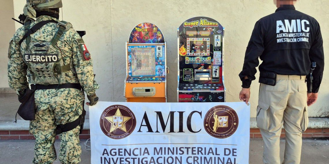 AMIC-DEFENSA aseguran máquinas tragamonedas en Bácum
