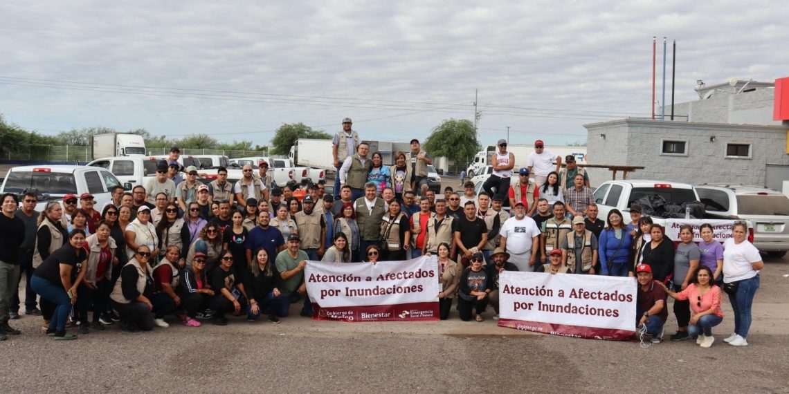 Más de 100 Servidores de la Nación de Sonora viajan a Hidalgo para apoyar a familias afectadas por las inundaciones