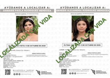 Localizadas dos menores reportadas como desaparecidas en Hermosillo