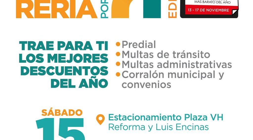 Tendrán Tesorería Municipal y Agua de Hermosillo descuentos este sábado 15 de noviembre