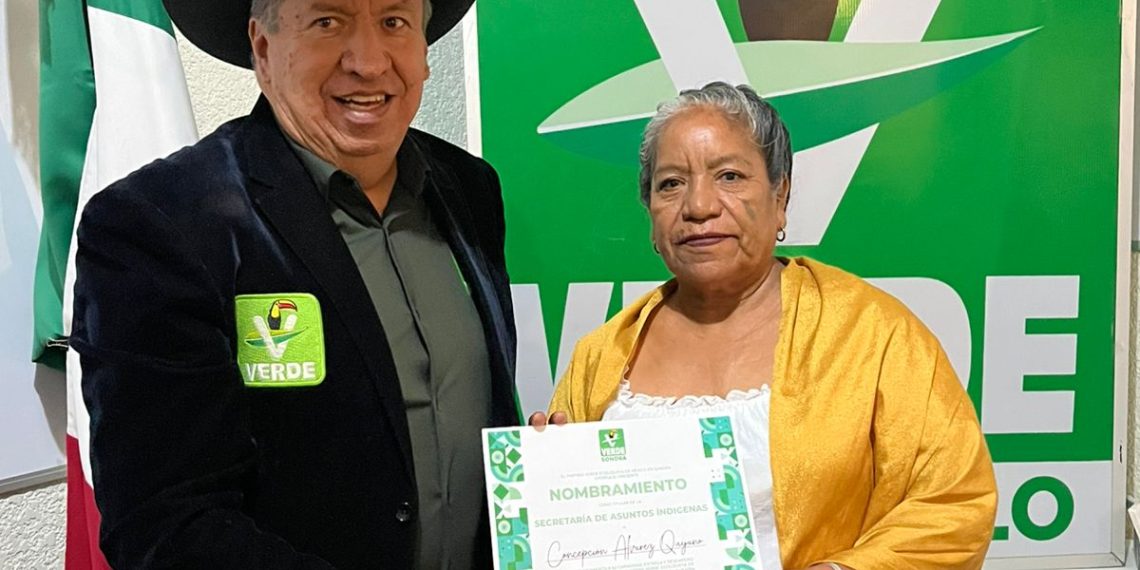 Asume Concepción Álvarez Quijano la Secretaría de Asuntos Indígenas del PVEM Sonora
