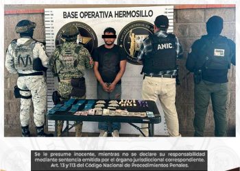 Mediante cateo se desarticula punto de venta de droga y detienen a narcomenudista en Hermosillo