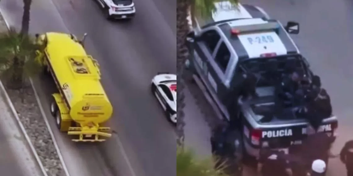 Tras persecución en bulevar Kino, detienen pipa presuntamente robada