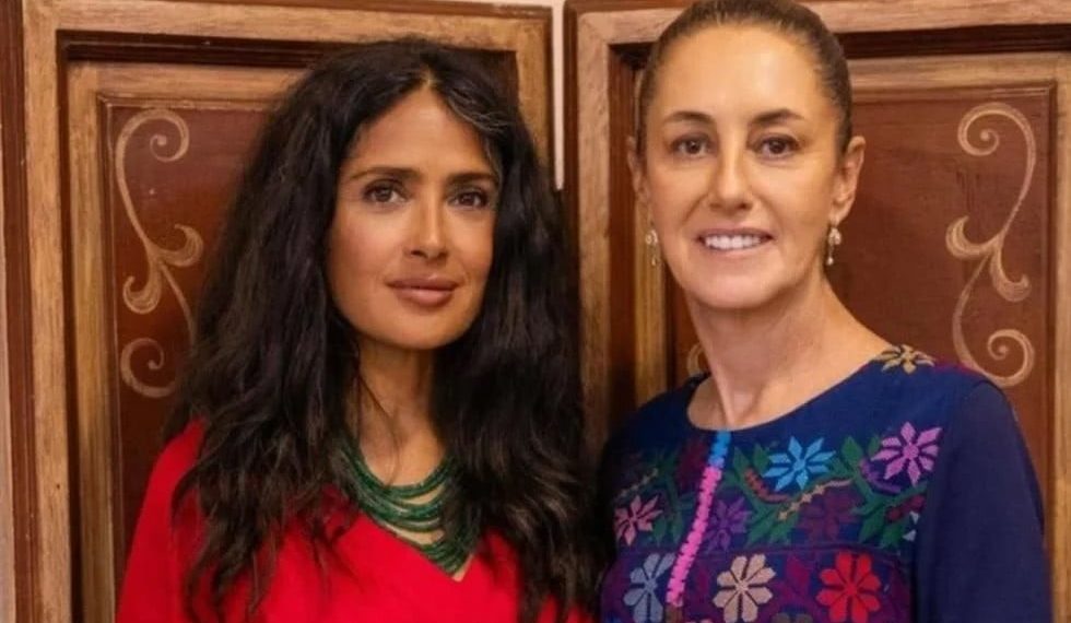 Pide Salma Salma Hayek a Claudia Sheinbaum incentivos para cine en México