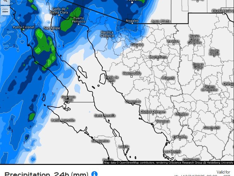 Prevén vientos fuertes, lloviznas y contrastes de temperatura en Sonora durante la semana: CEPC
