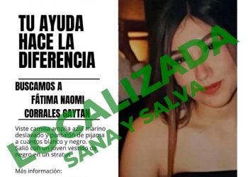 Fiscalía informa localización de persona reportada como desaparecida
