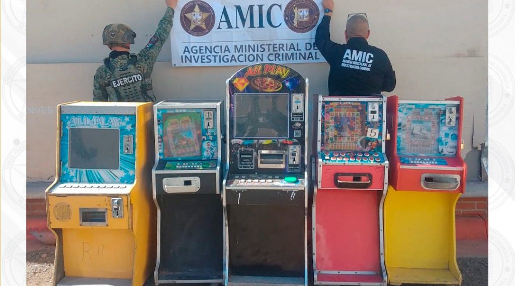 Aseguran máquinas tragamonedas durante operativo conjunto AMIC-SEDENA en Ciudad Obregón