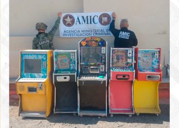 Aseguran máquinas tragamonedas durante operativo conjunto AMIC-SEDENA en Ciudad Obregón