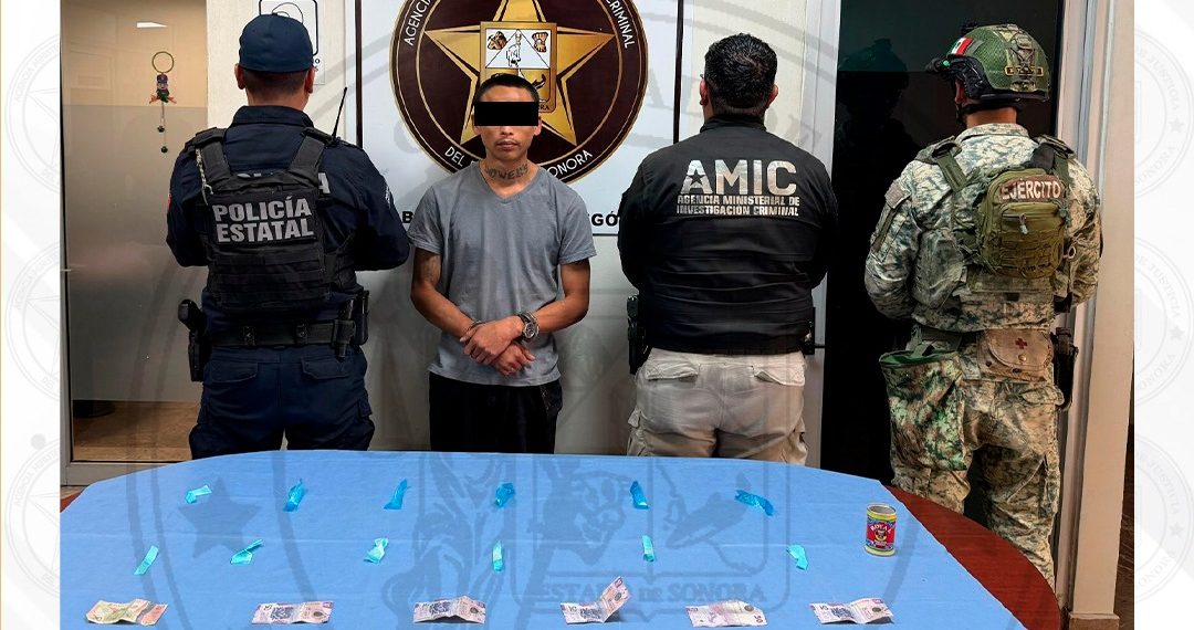 Operativo AMIC-PESP-DEFENSA en Cajeme permite la detención de hombre con droga