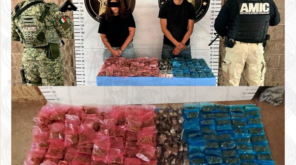 Operativo AMIC-DEFENSA en Hermosillo captura a dos personas y asegura más de 300 dosis de narcótico