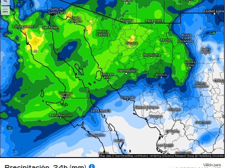 Se esperan precipitaciones y descenso de temperaturas a partir del miércoles: CEPC