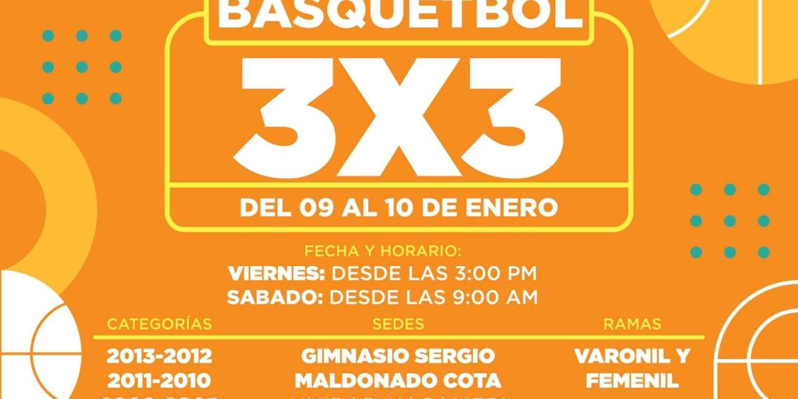 Invita IDH a la etapa municipal de Básquetbol 3×3 rumbo a la Olimpiada Nacional 2026
