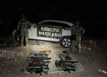 Asegura Gabinete de Seguridad de Alfonso Durazo arsenal de alto poder en vehículo robado en Navojoa