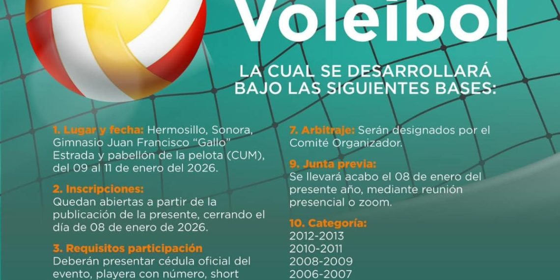 Convoca IDH a la etapa municipal de voleibol rumbo a la Olimpiada Nacional