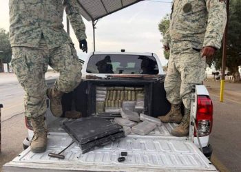 Hallan cargamento de cocaína en camioneta de seguridad privada, en SLRC