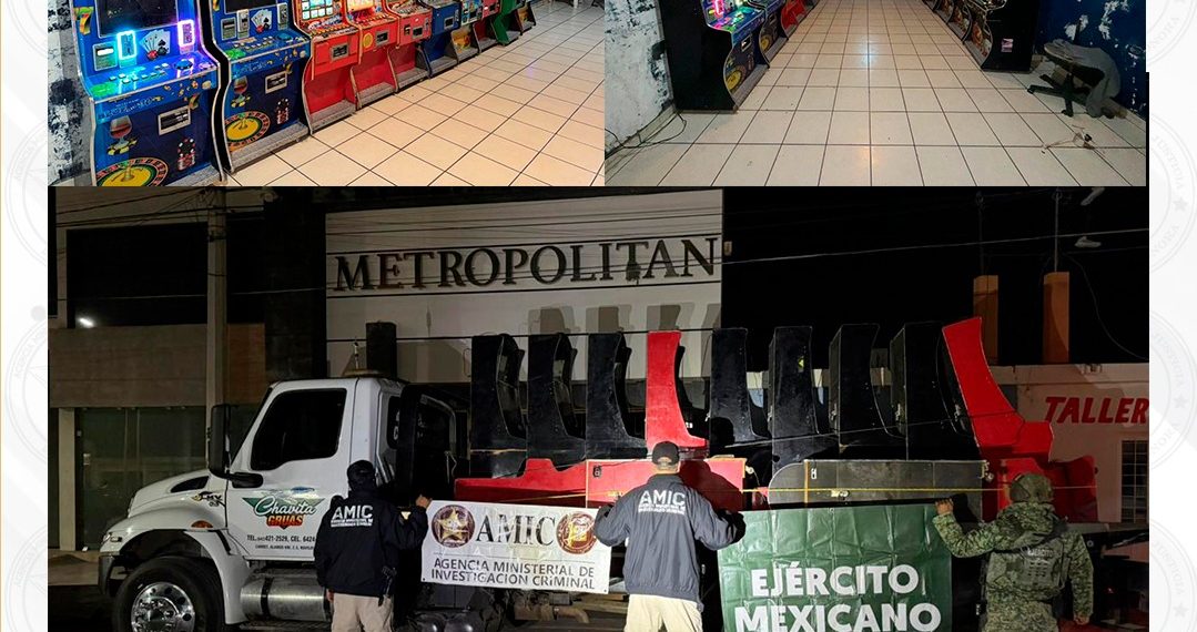 Suma operativo conjunto 78 máquinas tragamonedas aseguradas en seis municipios de Sonora