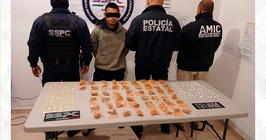 AMIC–SSPC–PESP detienen a sujeto con más de 200 dosis de droga en Nogales