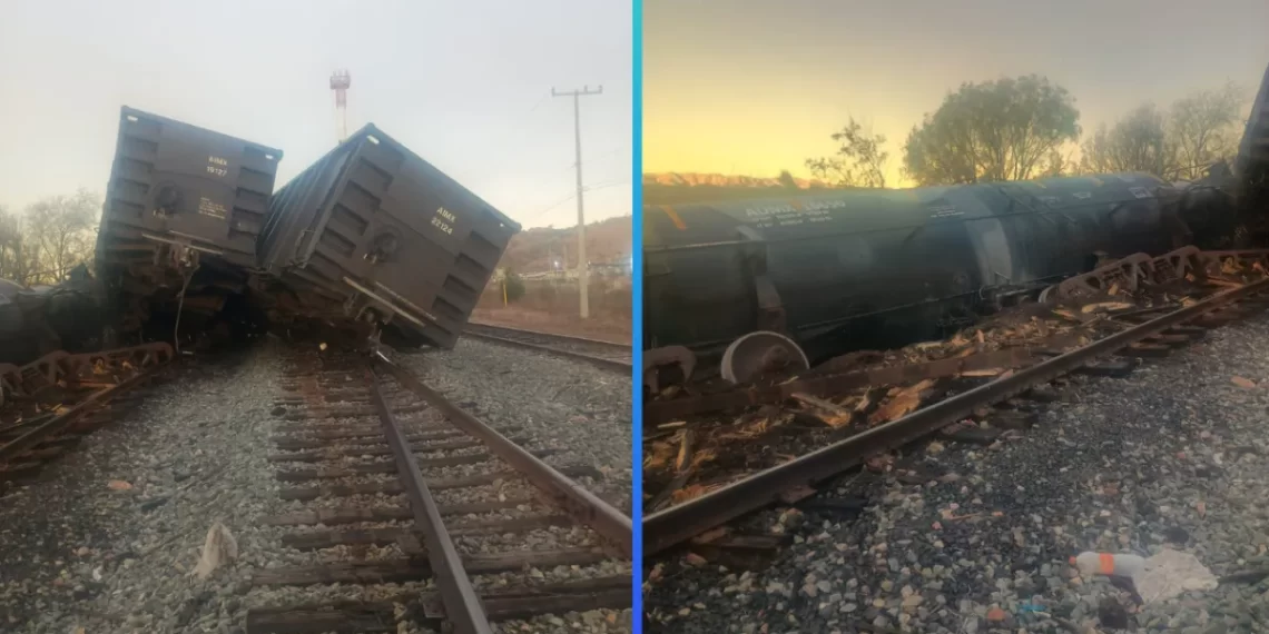 Se descarrila tren que trasportaba jarabe de maíz a la entrada de Nogales