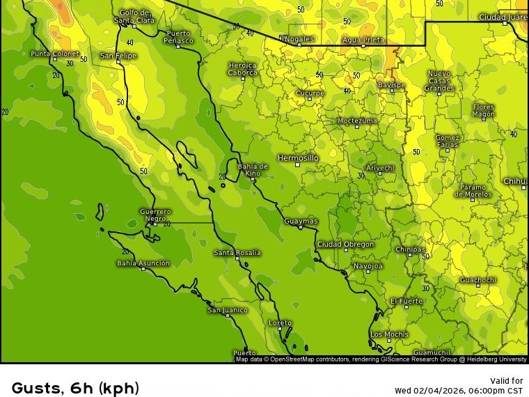 Protección Civil avisa por fuertes ráfagas de viento para este miércoles