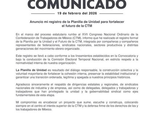Parten de Sonora a México contingentes a elección de CTM; habrá una sola planilla