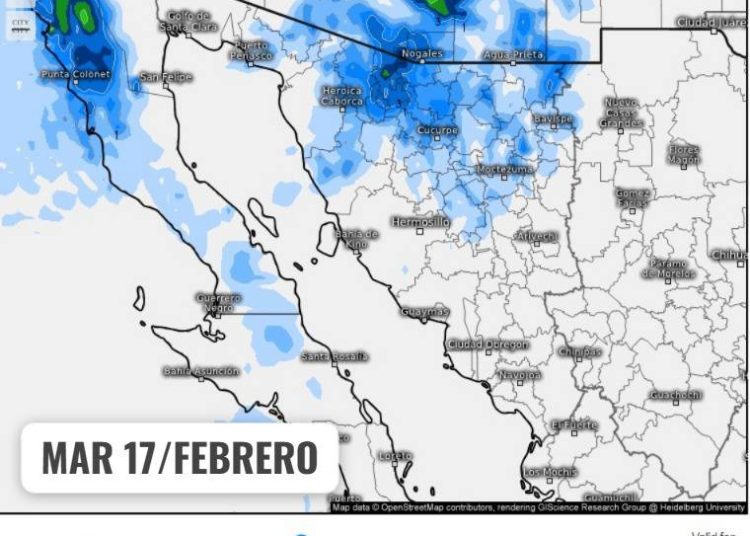 Protección Civil informa sobre posible impacto de frente frío en el norte del estado