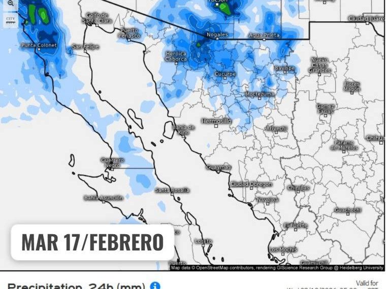Protección Civil informa sobre posible impacto de frente frío en el norte del estado
