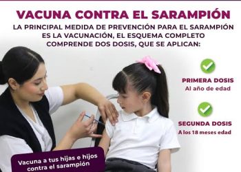 Con esquema completo de vacunación, no es necesario el uso de cubrebocas contra sarampión