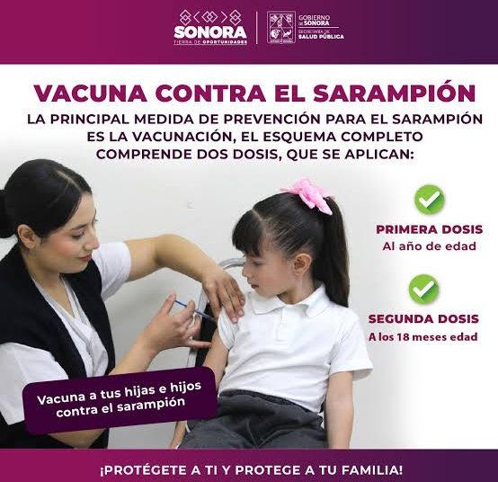 Con esquema completo de vacunación, no es necesario el uso de cubrebocas contra sarampión