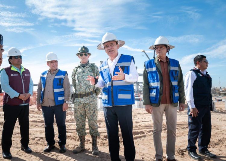 Reporta Gobernador Durazo 35% de avance en construcción del Hospital del IMSS en San Luis Río Colorado