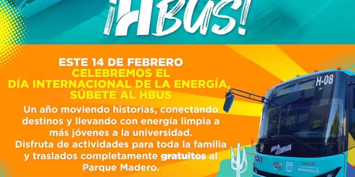 Ofrecerá Gobierno Municipal de Hermosillo paseos gratuitos en el H Bus al Parque Madero