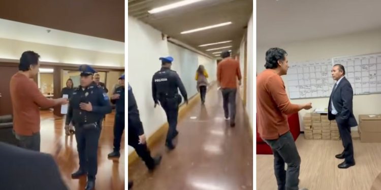 SEP despide a Marx Arriaga; policías intentan desalojarlo