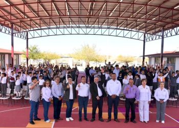 Gobierno de Sonora fortalece la infraestructura educativa con construcción de tejabán escolar en Sonoyta