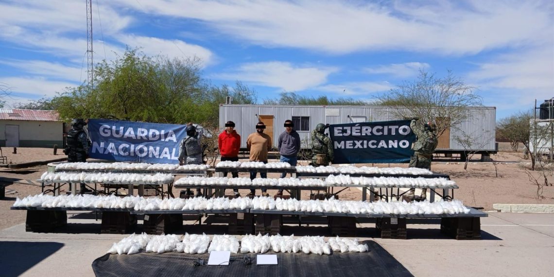 Mesa Estatal de Seguridad asegura más de media tonelada de droga en operativo conjunto en San Luis Río Colorado
