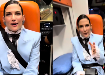 Critican a Natalia Jiménez por usar ambulancia como “taxi”