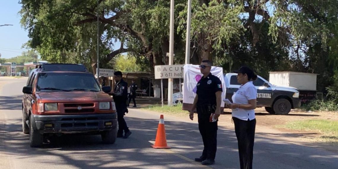 Implementa Policía Estatal operativo preventivo e informativo en la región del Valle del Yaqui