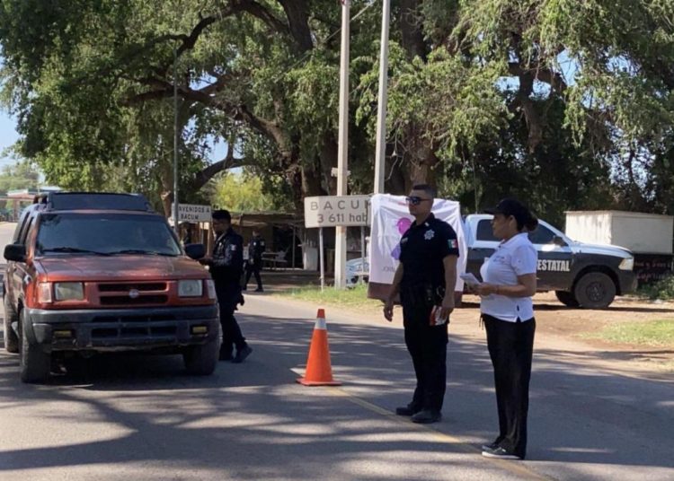 Implementa Policía Estatal operativo preventivo e informativo en la región del Valle del Yaqui