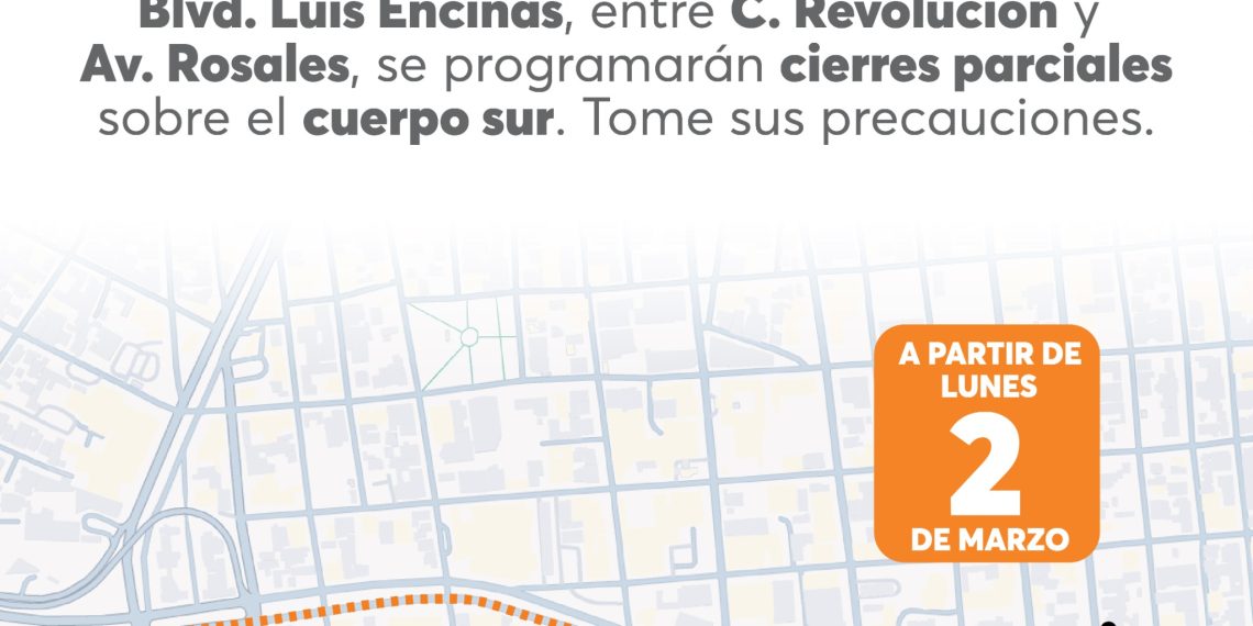 Dará Gobierno de Hermosillo mantenimiento en tramo de bulevar Luis Encinas entre Rosales y Revolución