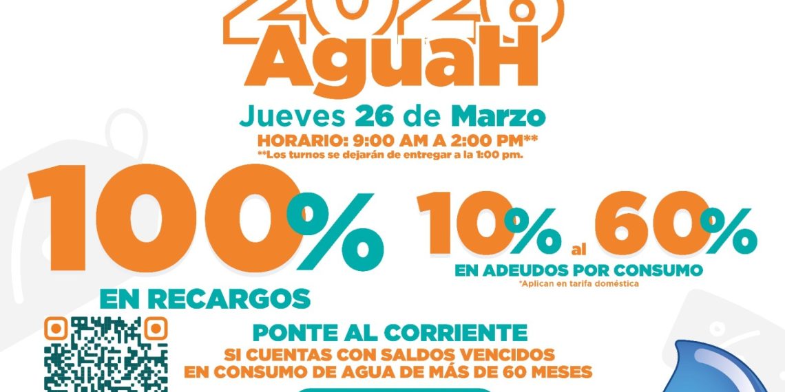 Realizará Agua de Hermosillo Jornada de Descuentos en adeudos este jueves 26 en colonia Las Lomas
