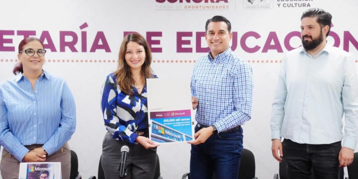 Alianza histórica entre el Gobierno de Sonora y Microsoft para capacitar a 350 mil personas en habilidades de IA: SEC