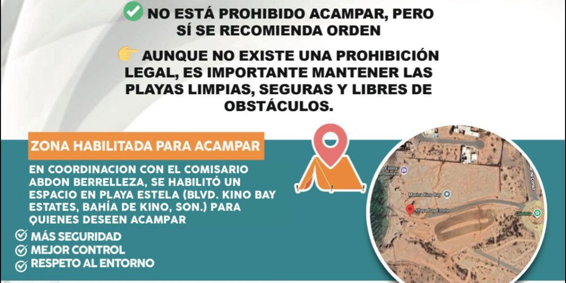 Promueve Gobierno de Hermosillo camping responsable en Bahía de Kino durante Semana Santa