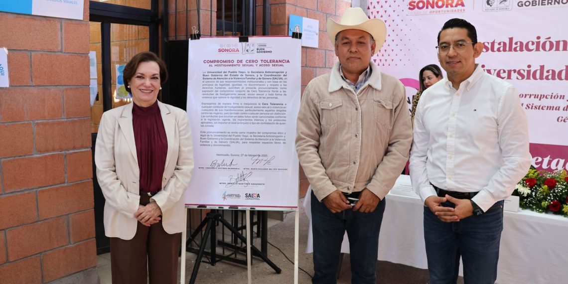 Gobierno de Sonora fortalece espacios educativos seguros con la firma de pronunciamientos de Cero Tolerancia al Hostigamiento y Acoso Sexual