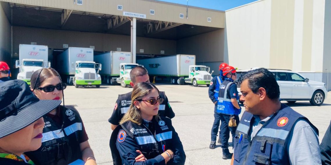 Participa Protección Civil Sonora en simulacro del CLAM en Parque Industrial en Hermosillo