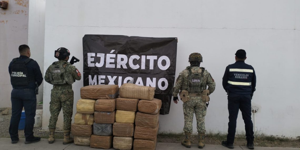 Asegura Ejército Mexicano presunta marihuana en La Colorada, Sonora