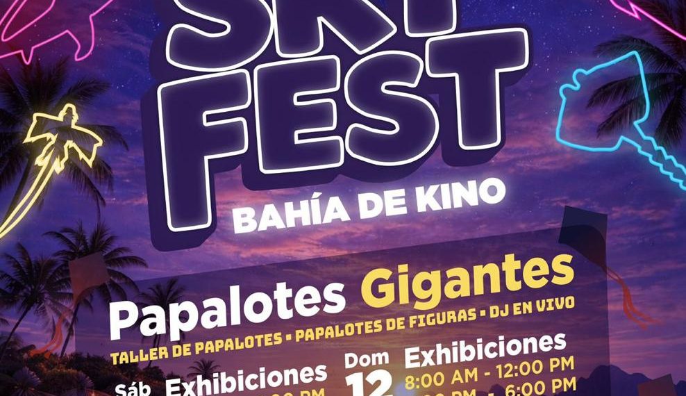 Prepara Gobierno Municipal colorida diversión con el Sky Fest en Bahía de Kino