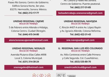 Ofrece Gobierno de Sonora vinculación laboral a través de las Bolsas de Trabajo del SNE