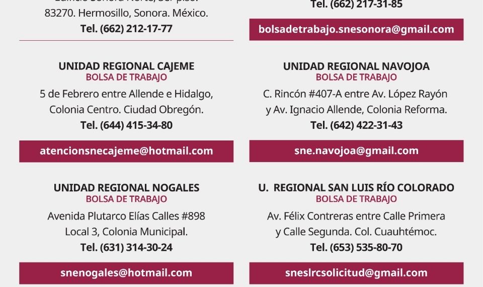 Ofrece Gobierno de Sonora vinculación laboral a través de las Bolsas de Trabajo del SNE