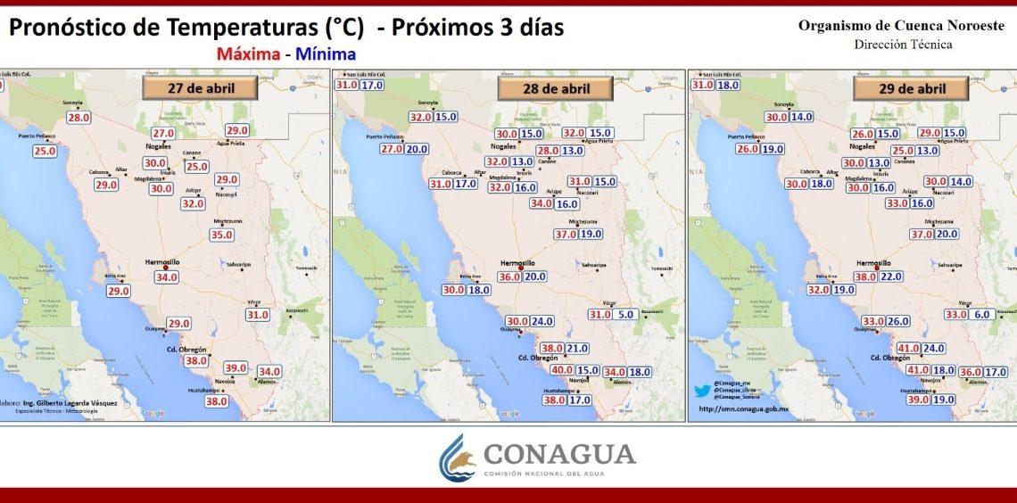 Pronostica CEPC tardes calurosas y sin posibilidad de lluvia en el inicio de esta semana en Sonora
