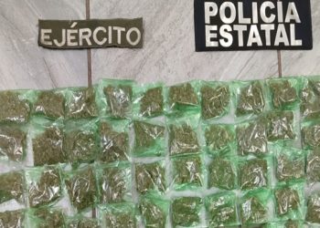 Acciones de combate al delito de la Policía Estatal y Defensa incautan narcótico en Caborca